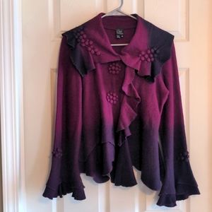 Purple Ombre Sweater Jacket Covelo Clothing